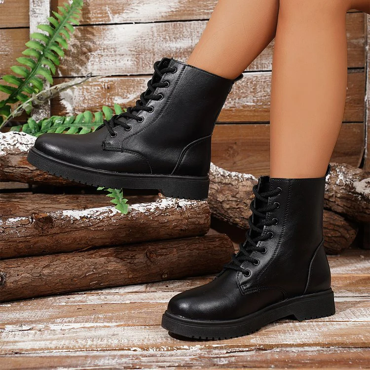 Damen robuste Schnürstiefel mit modischem Design und rutschfester Profilsohle Heidi Mode - Image 4