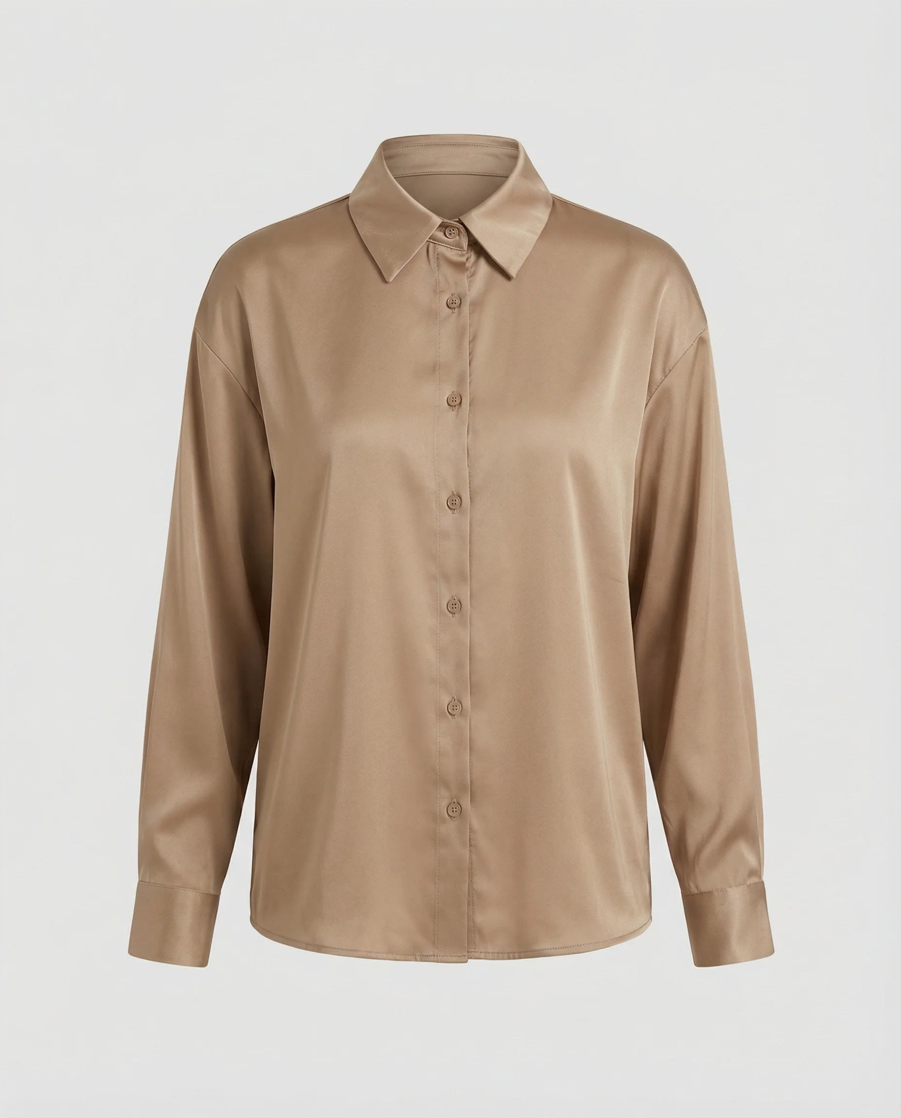 Damen satinierte Bluse mit Knopfverschluss und eleganter Knoten-Detail Heidi Mode - Image 4