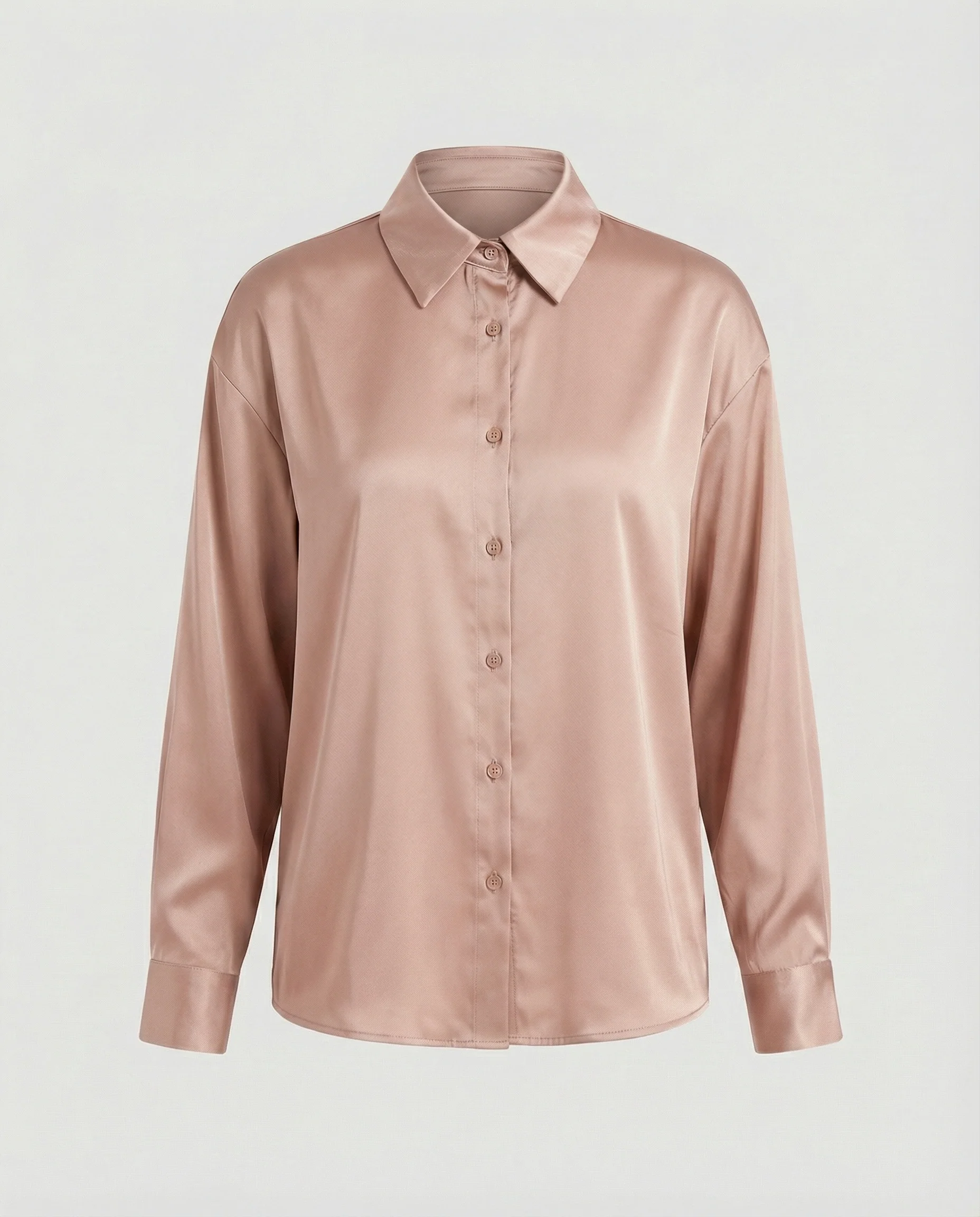 Damen satinierte Bluse mit Knopfverschluss und eleganter Knoten-Detail Heidi Mode - Image 5