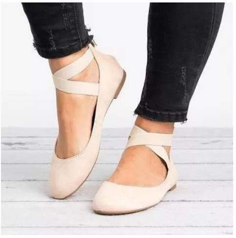 Damen Schicke Ballerinas mit elastischem Kreuzriemen und weichem Obermaterial Heidi Mode - Image 2