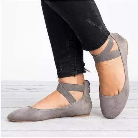 Damen Schicke Ballerinas mit elastischem Kreuzriemen und weichem Obermaterial Heidi Mode - Image 5