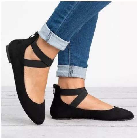 Damen Schicke Ballerinas mit elastischem Kreuzriemen und weichem Obermaterial Heidi Mode - Image 6