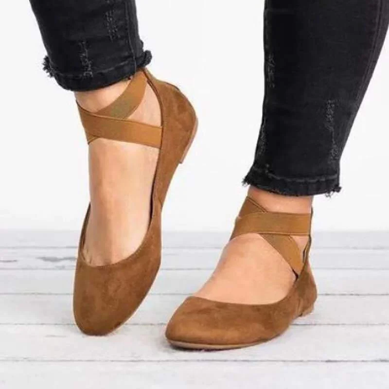 Damen Schicke Ballerinas mit elastischem Kreuzriemen und weichem Obermaterial Heidi Mode - Image 7
