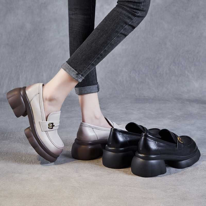 Damen schicke Loafer mit modischem Plateau und eleganter Schnalle Heidi Mode - Image 3