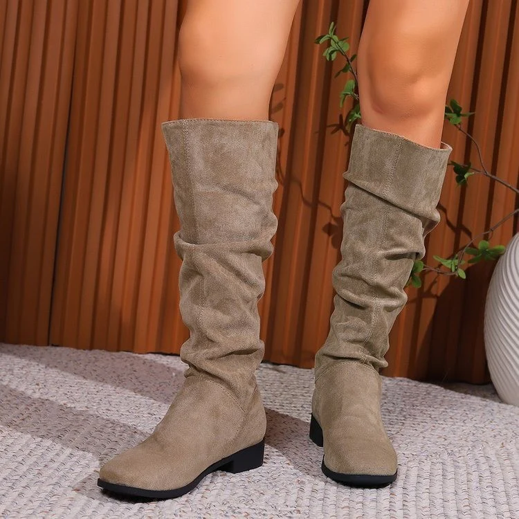 Damen Schlupfstiefel aus weichem Wildlederimitat Heidi Mode - Image 3