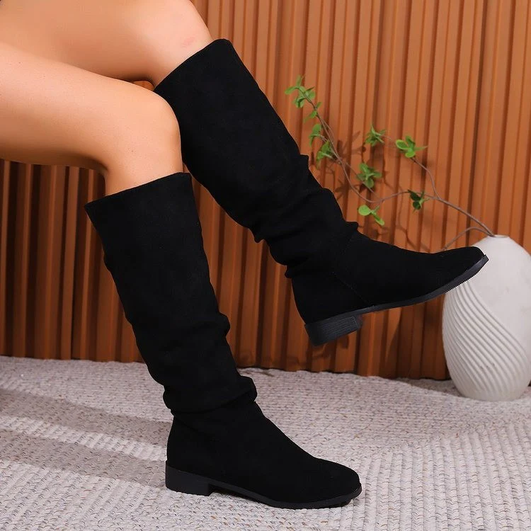 Damen Schlupfstiefel aus weichem Wildlederimitat Heidi Mode - Image 4