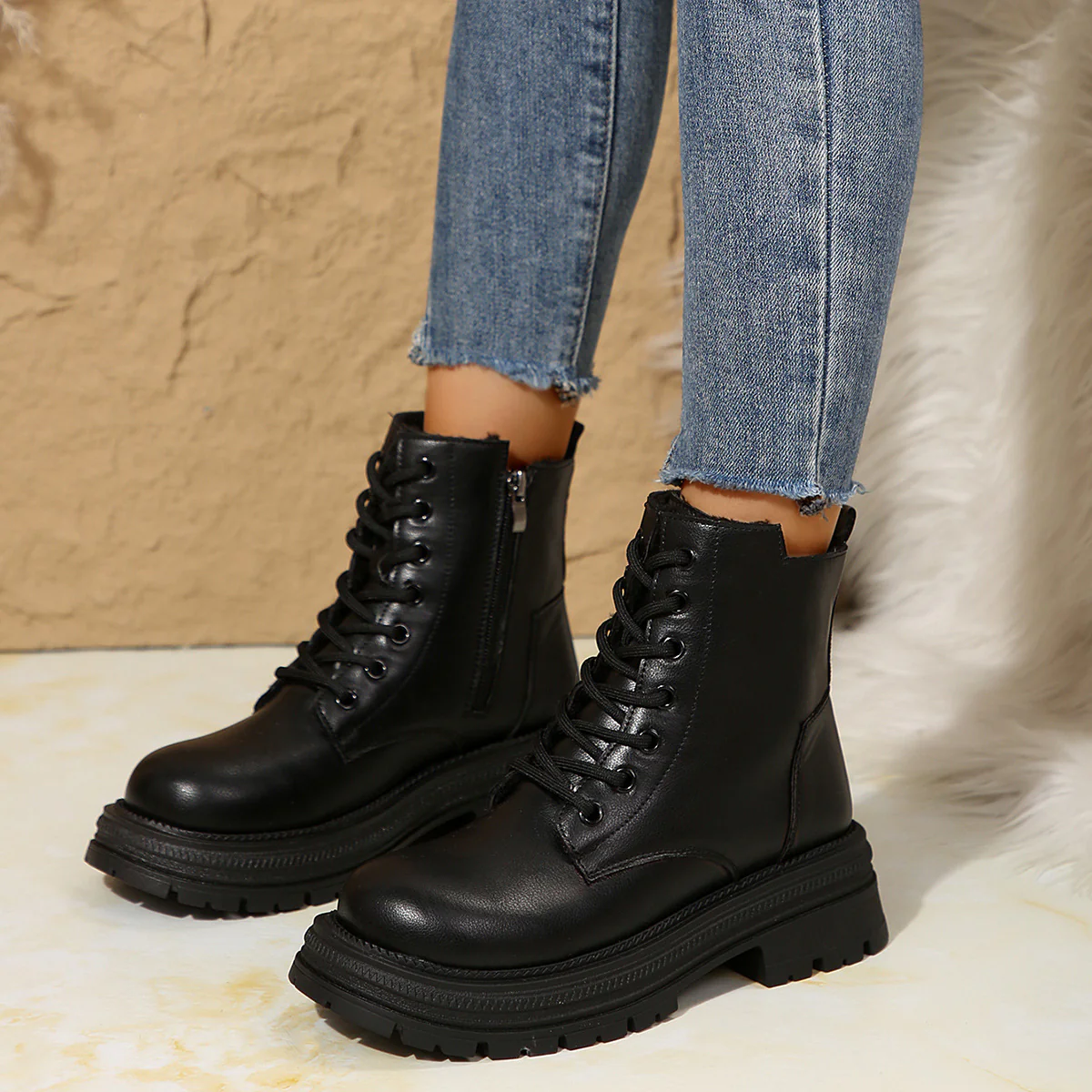 Damen Schnürboots mit robustem Profil und modischem Reißverschluss Heidi Mode - Image 7