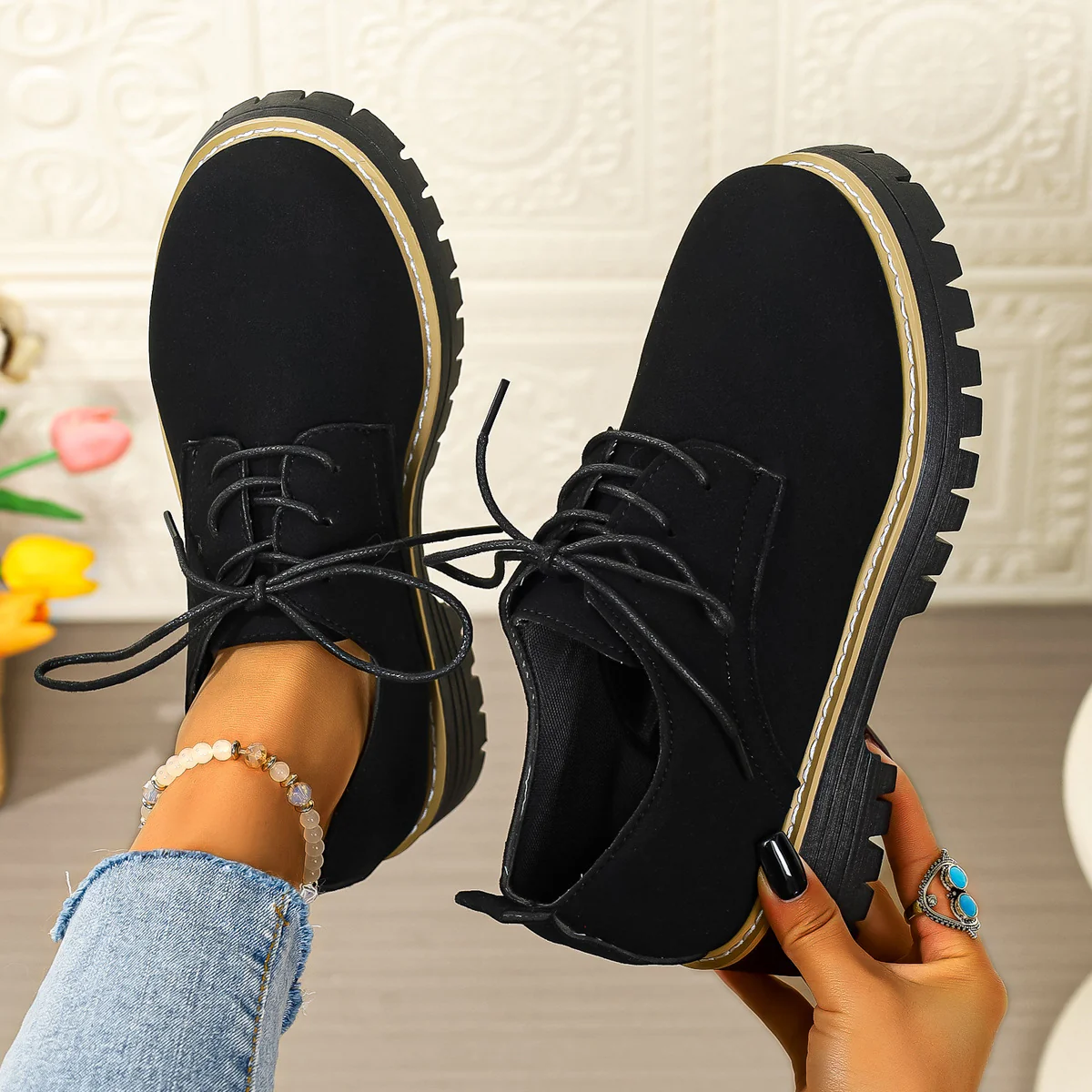 Damen Schnürschuhe mit robustem Profil und modischem Obermaterial Heidi Mode - Image 6
