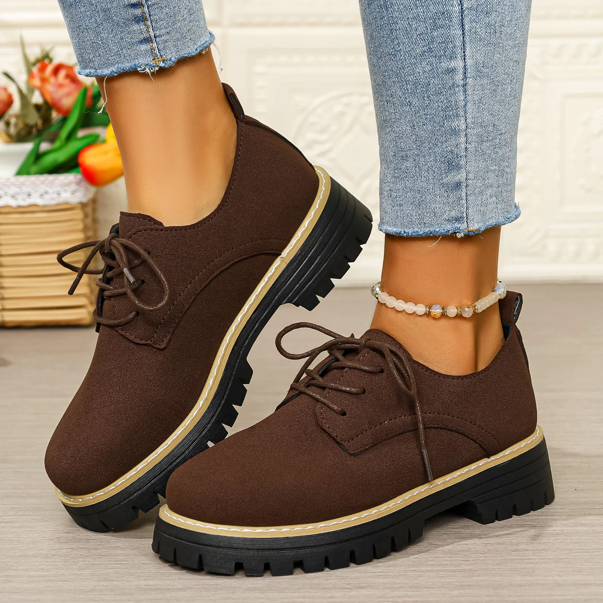Damen Schnürschuhe mit robustem Profil und modischem Obermaterial Heidi Mode - Image 8