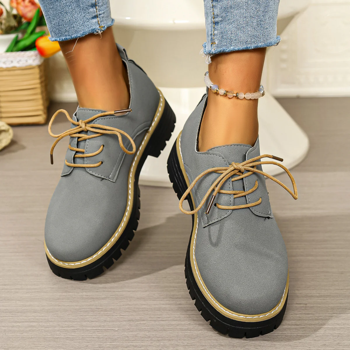 Damen Schnürschuhe mit robustem Profil und modischem Obermaterial Heidi Mode - Image 9