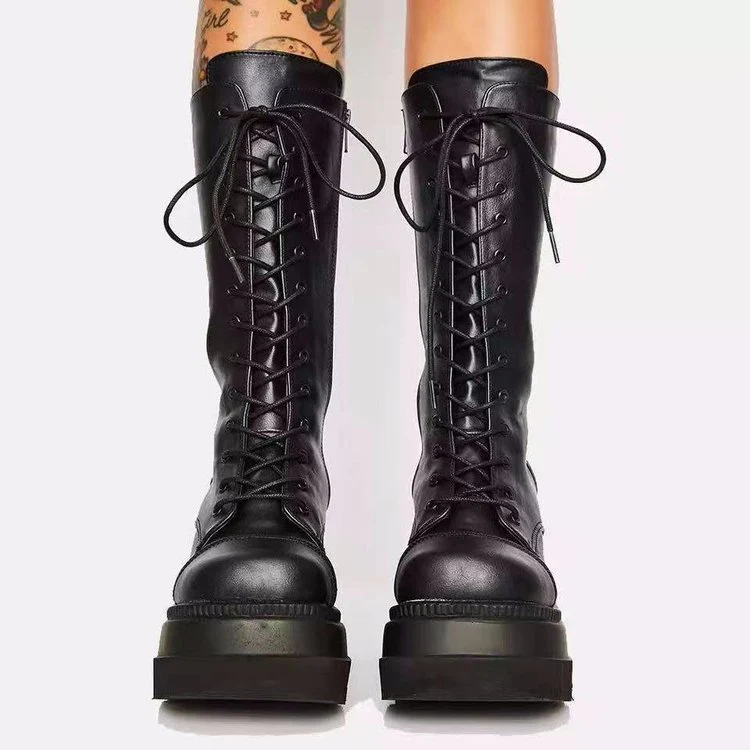 Damen Schnürstiefel im Urban-Style mit stabiler Sohle Heidi Mode - Image 2
