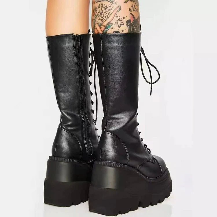 Damen Schnürstiefel im Urban-Style mit stabiler Sohle Heidi Mode - Image 4