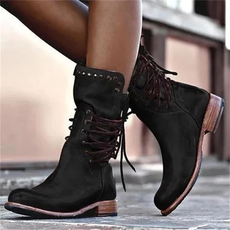 Damen Schnürstiefel mit dekorativen Nieten und robuster Profilsohle Heidi Mode - Image 2