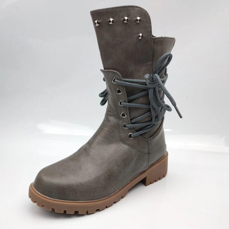 Damen Schnürstiefel mit dekorativen Nieten und robuster Profilsohle Heidi Mode - Image 6