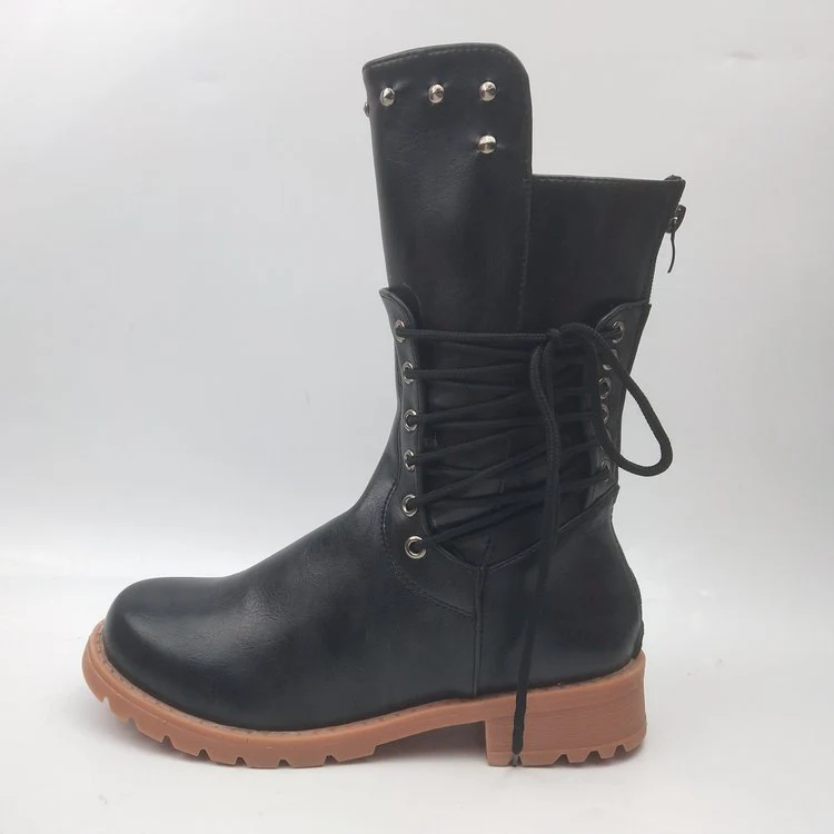Damen Schnürstiefel mit dekorativen Nieten und robuster Profilsohle Heidi Mode - Image 7
