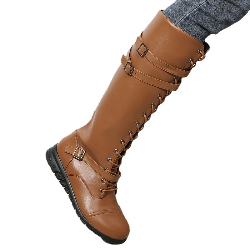 Damen Schnürstiefel mit modischem Riemendesign und robustem Profil Heidi Mode - Image 5