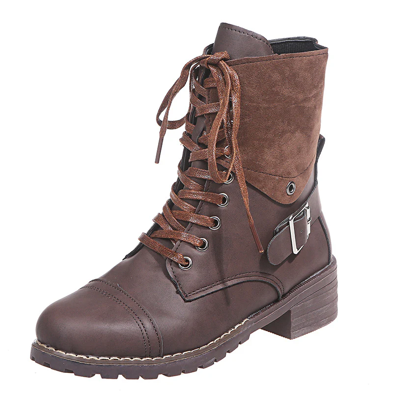 Damen Schnürstiefel mit modischem Wildleder-Detail und robustem Blockabsatz Heidi Mode - Image 5