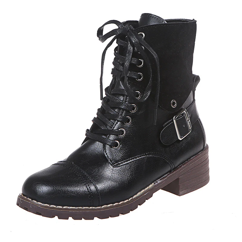 Damen Schnürstiefel mit modischem Wildleder-Detail und robustem Blockabsatz Heidi Mode - Image 6