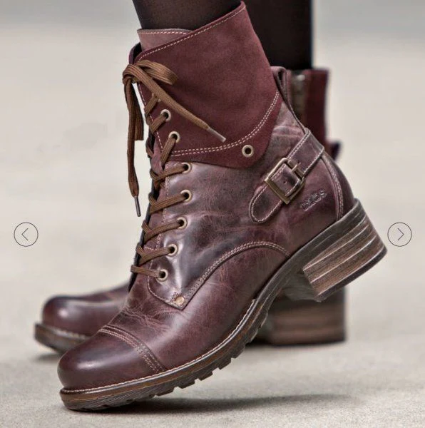Damen Schnürstiefel mit robustem Design und modischer Schnalle Heidi Mode - Image 4