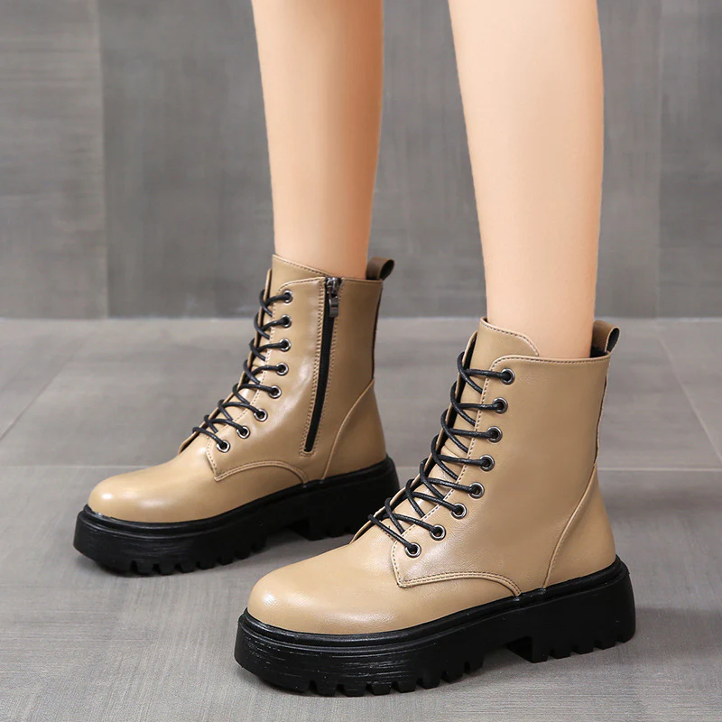Damen Schnürstiefel mit robustem Profil und modischer Schnürung Heidi Mode - Image 4