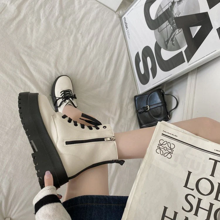 Damen Schnürstiefel mit Robuster Plateausohle und Elegantem Obermaterial Heidi-Mode - Image 4