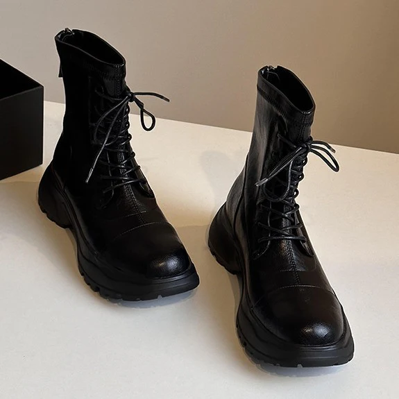 Damen Schnürstiefel mit rutschfester Sohle und probatem Reißverschluss Heidi Mode - Image 3