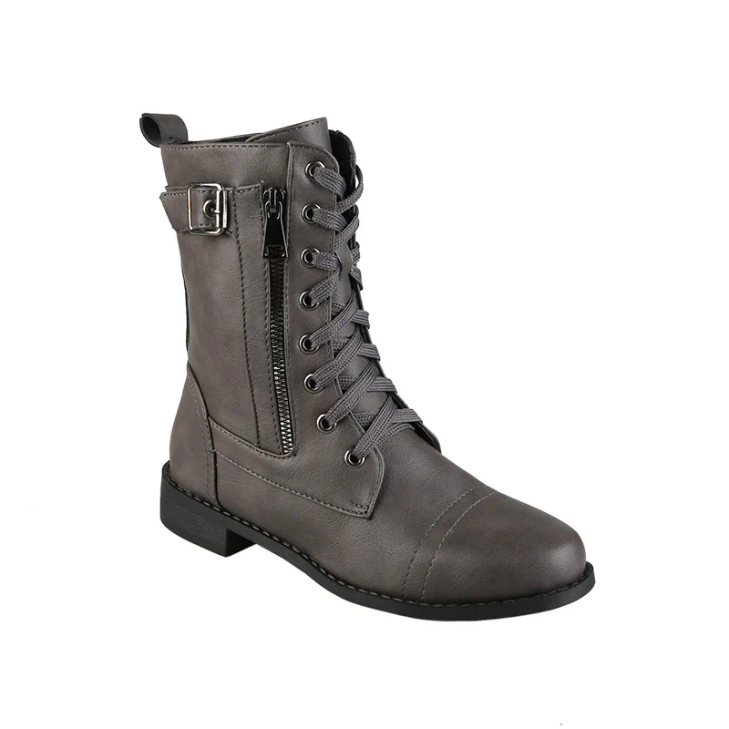 Damen Schnürstiefel mit seitlichem Reißverschluss und modischem Schnallen-Detail Heidi Mode - Image 6