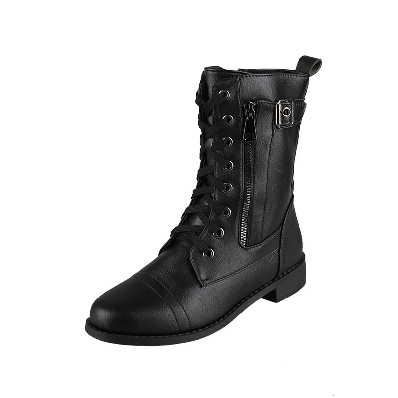 Damen Schnürstiefel mit seitlichem Reißverschluss und modischem Schnallen-Detail Heidi Mode - Image 7
