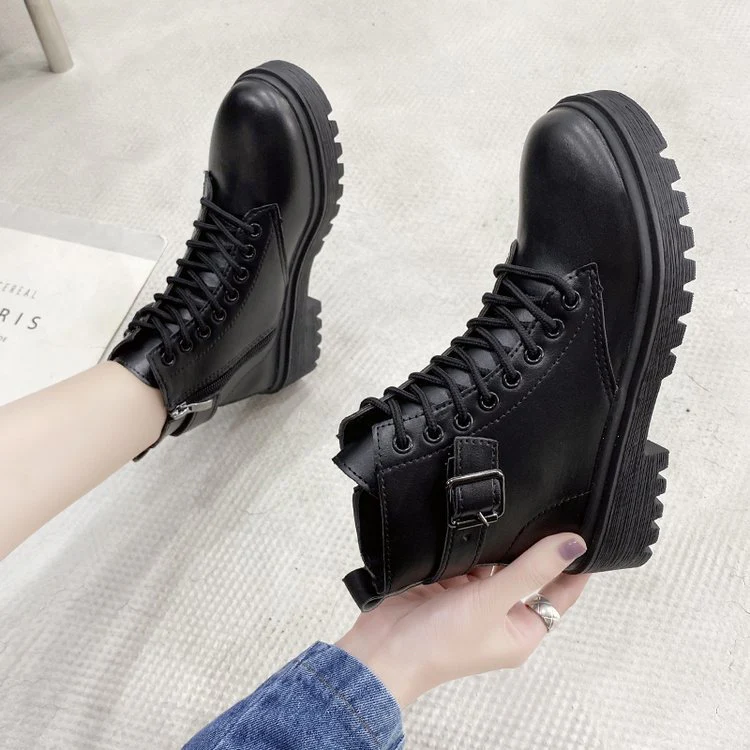 Damen Schnürstiefeletten mit robustem Profil und modischem Reißverschluss Heidi Mode - Image 3