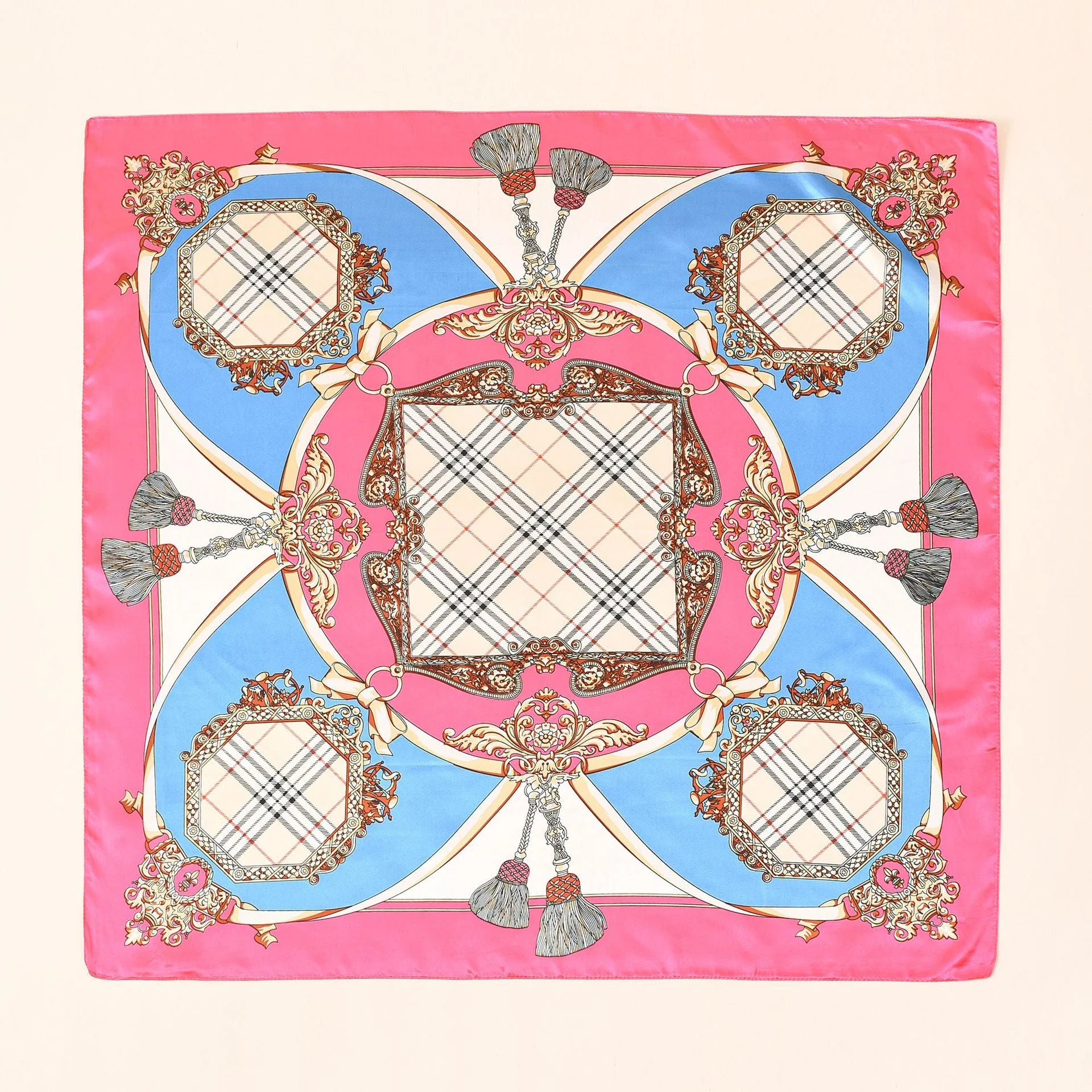 Damen Seidenschal mit Kunstvollem Barockmuster und Luxuriösem Glanz Heidi-Mode - Image 4