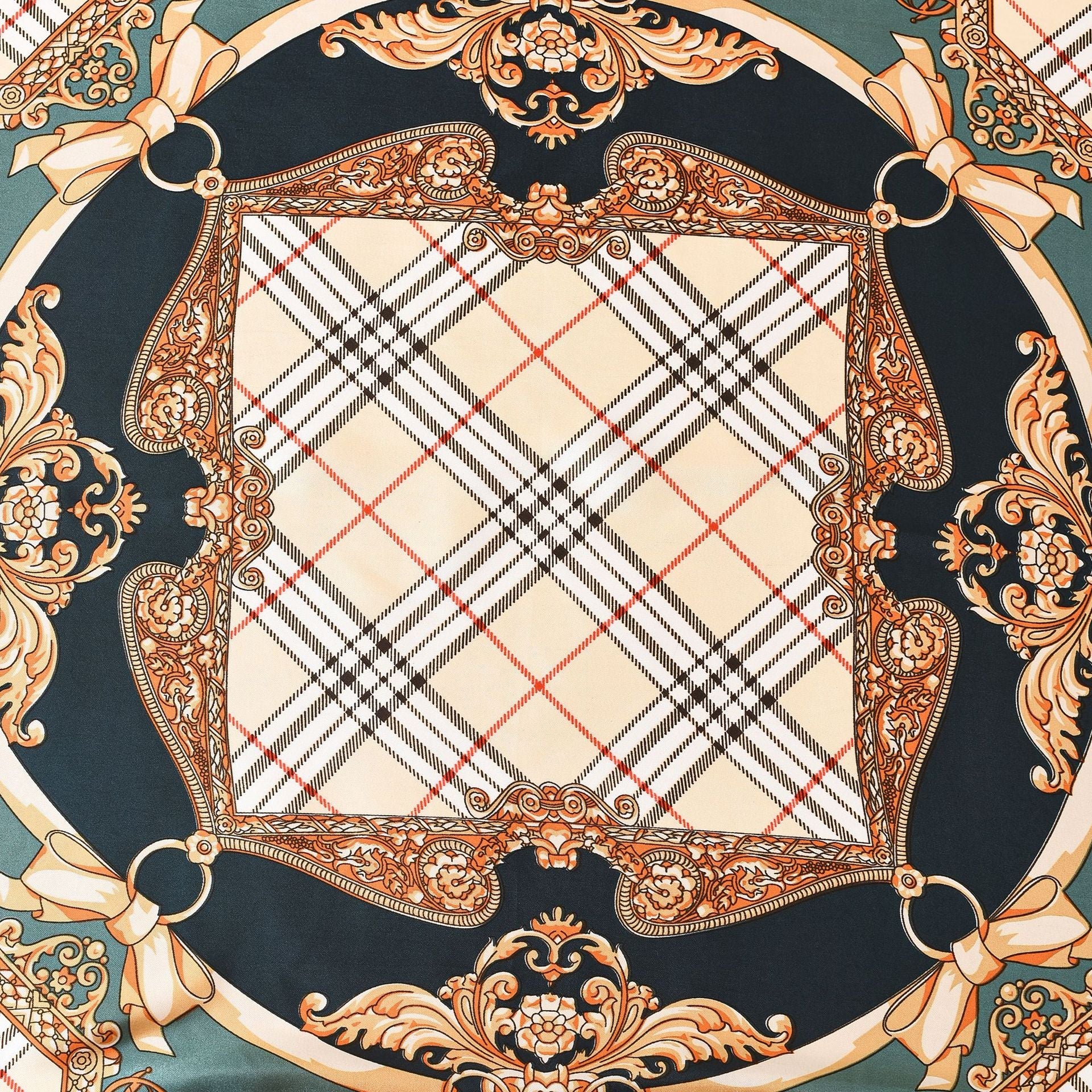 Damen Seidenschal mit Kunstvollem Barockmuster und Luxuriösem Glanz Heidi-Mode - Image 5