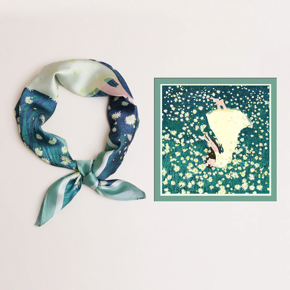 Damen Seidenschal mit Modernem Grafischen Design und Luxuriösem Glanz Heidi-Mode - Image 11