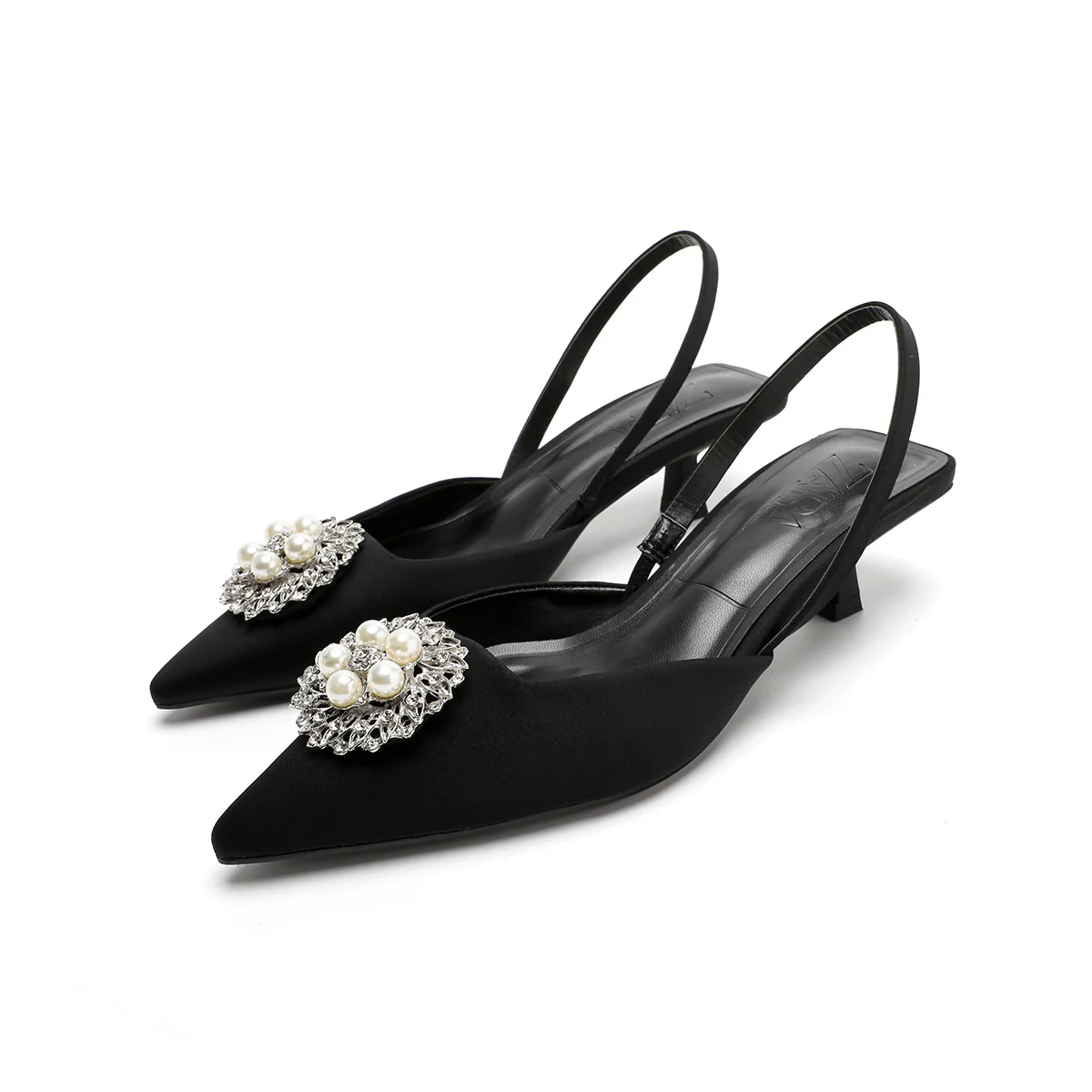 Damen Sling-Pumps mit elegantem Perlenschmuck und bequemer Laufsohle Heidi Mode - Image 2