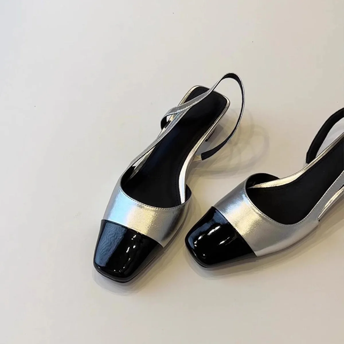 Damen Sling-Pumps mit glänzender Oberfläche und eleganter Fußbettgestaltung Heidi Mode - Image 6
