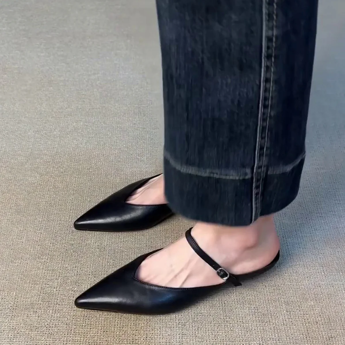 Damen Slingback Ballerinas mit elegantem V-Ausschnitt und modischem Riemchen Heidi Mode - Image 3