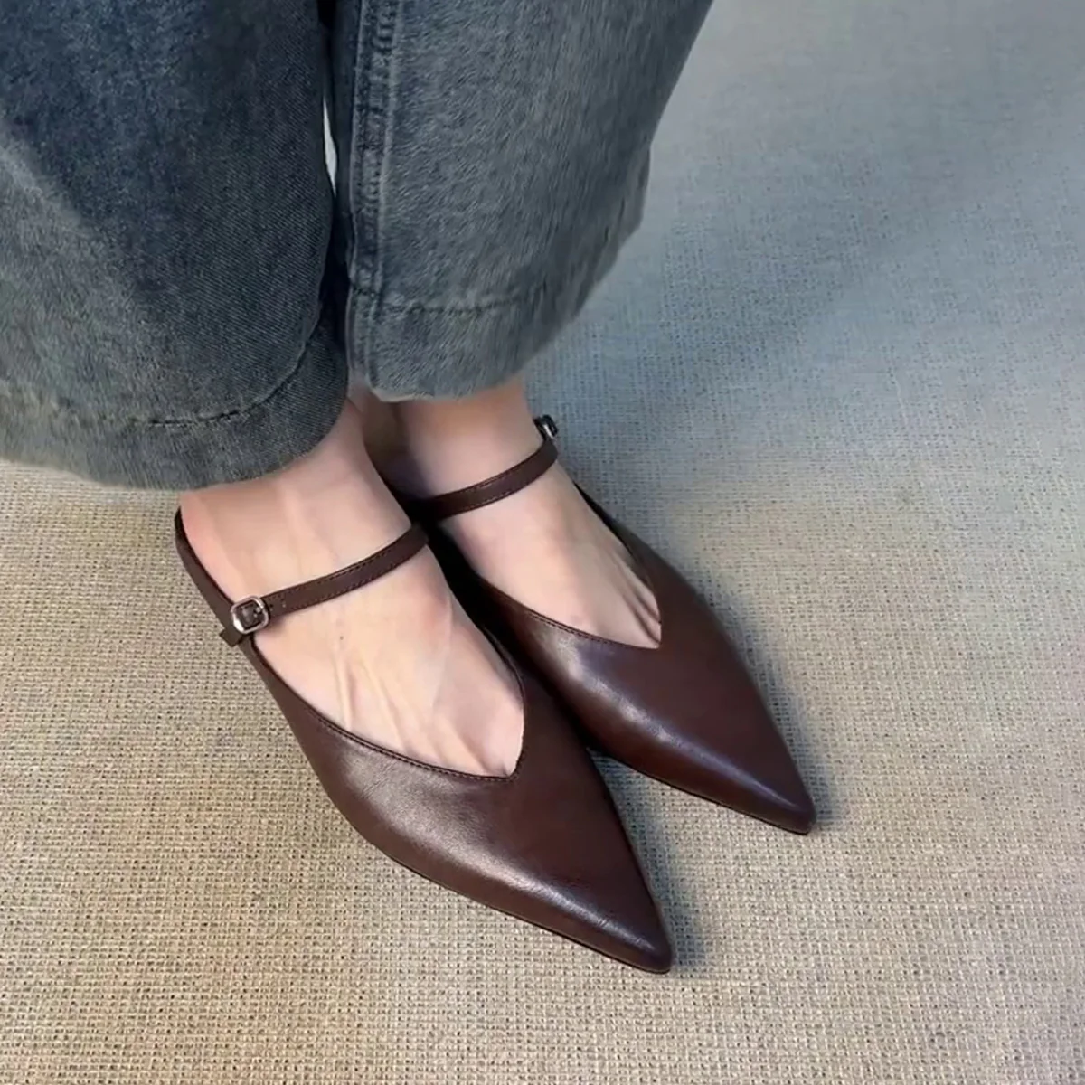 Damen Slingback Ballerinas mit eleganter Spitze und verstellbarem Riemen Heidi Mode - Image 2