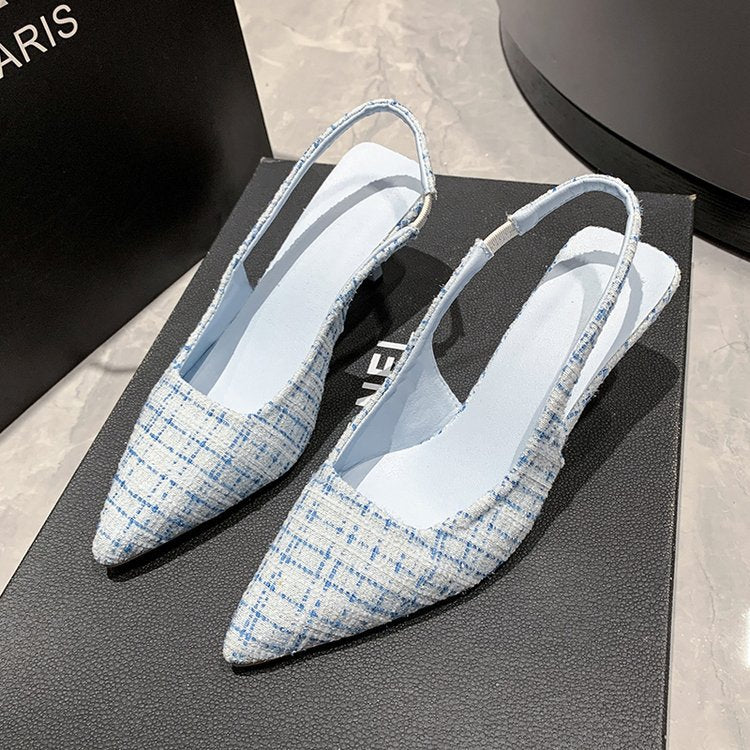 Damen Slingback-Pumps mit Elegantem Stoffmix und Modischem Absatz Heidi-Mode - Image 4