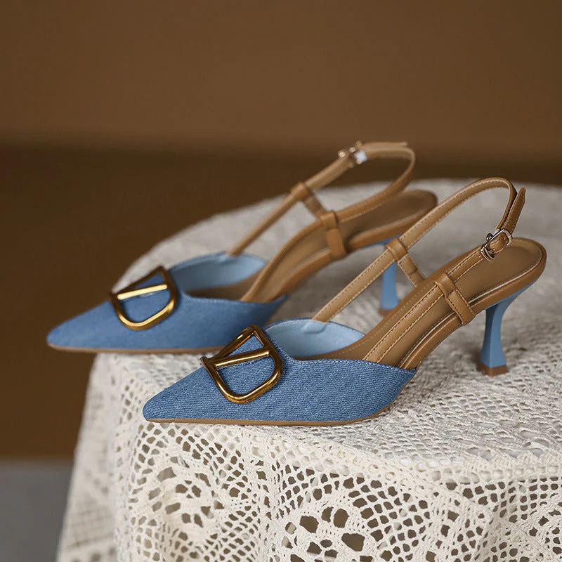 Damen Slingback Pumps mit Eleganter Quadratischer Zehenpartie und Hochwertigem Riemen Heidi-Mode - Image 6