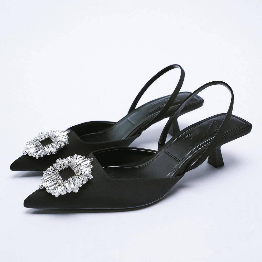 Damen Slingback-Pumps mit funkelndem Schmuck-Detail Heidi Mode - Image 2