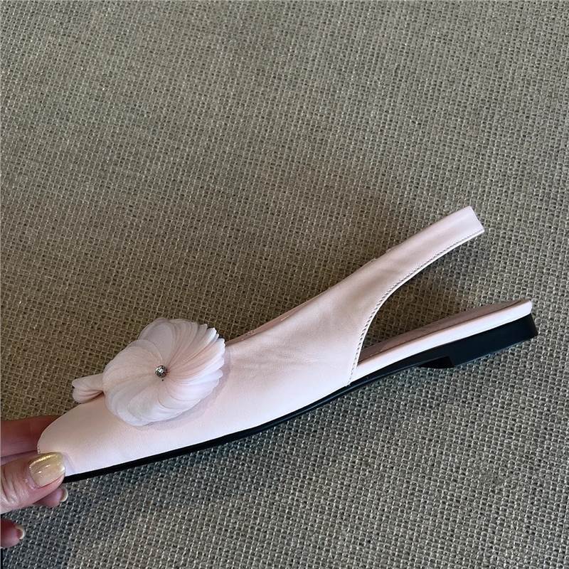 Damen Slingback Schuhe mit floralen Applikationen und komfortablem Absatz Heidi Mode - Image 2