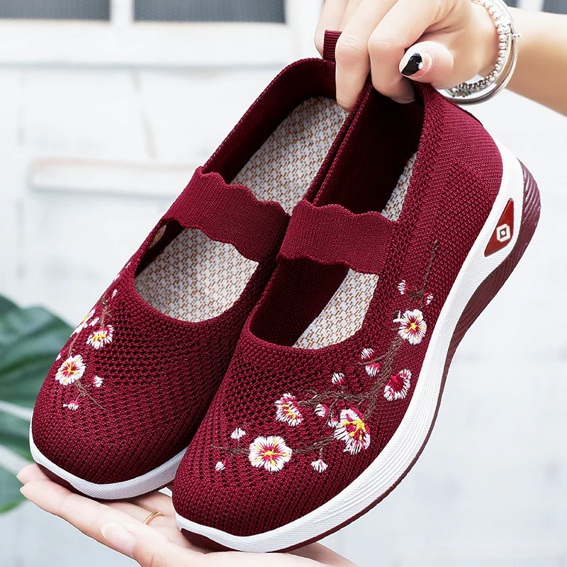 Damen Slip-On Ballerinas mit floralem Strickdesign Heidi Mode - Image 4
