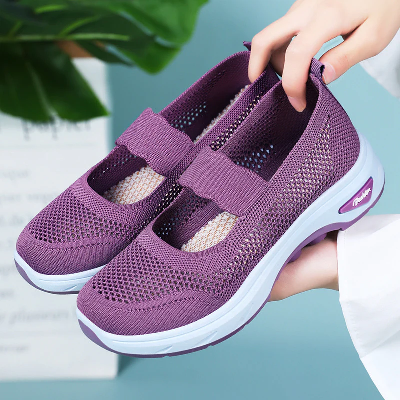 Damen Slip-On Freizeitschuhe mit atmungsaktivem Obermaterial und flexiblem Fußbett Heidi Mode