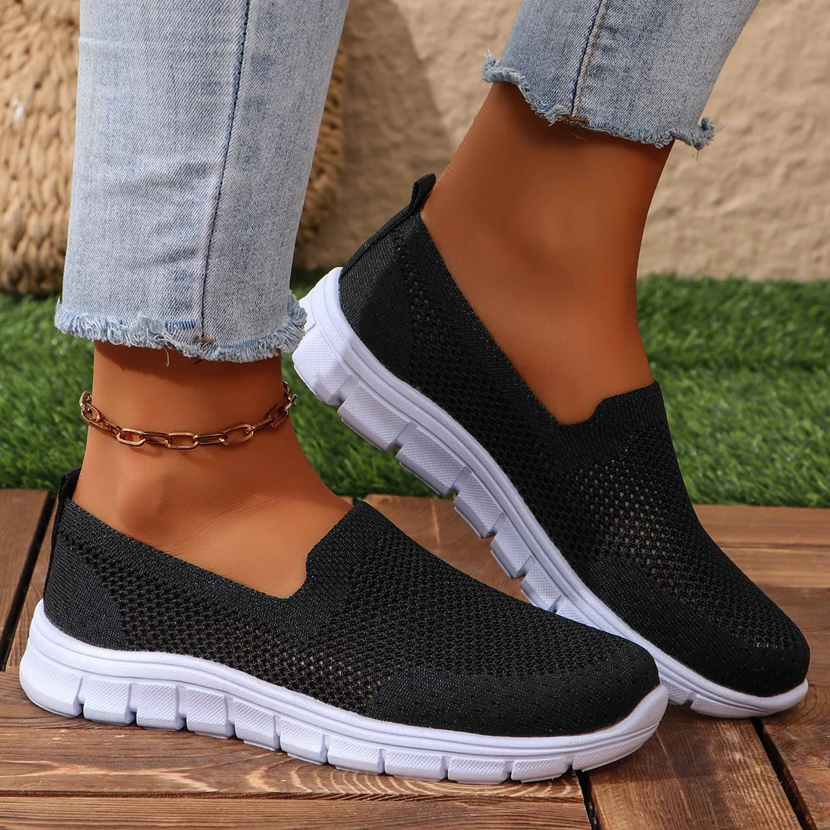 Damen Slip-On Freizeitschuhe mit atmungsaktiver Netzstruktur Heidi Mode - Image 6