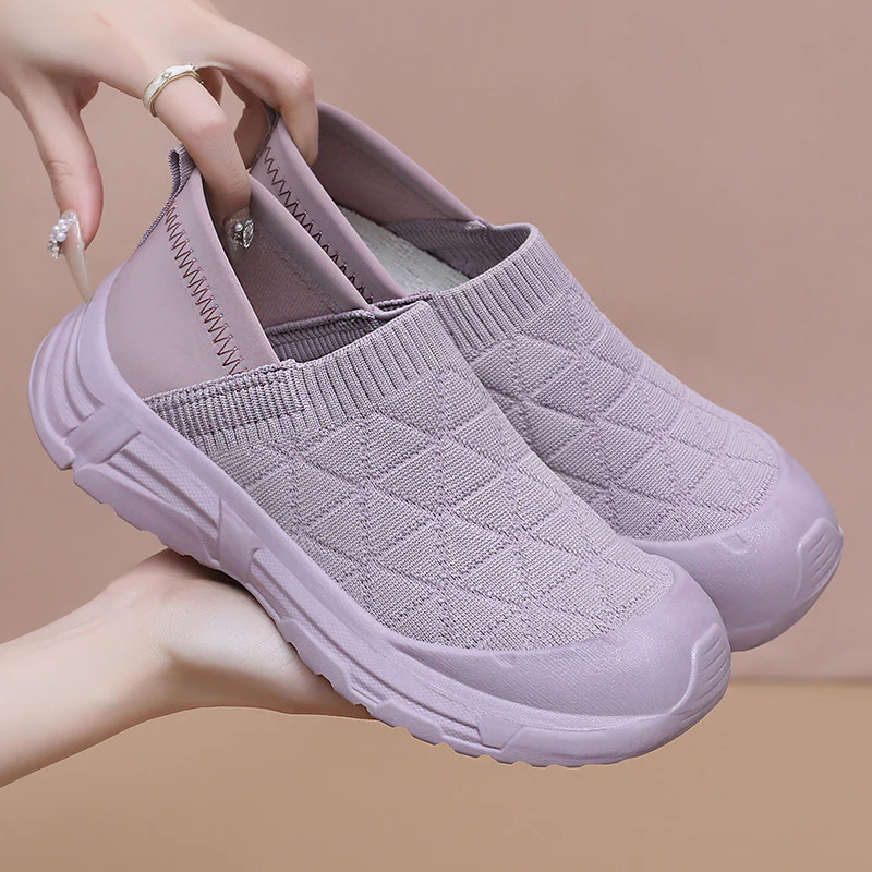 Damen Slip-On Freizeitschuhe mit elastischem Strickoberteil und rutschfester Sohle Heidi Mode - Image 2