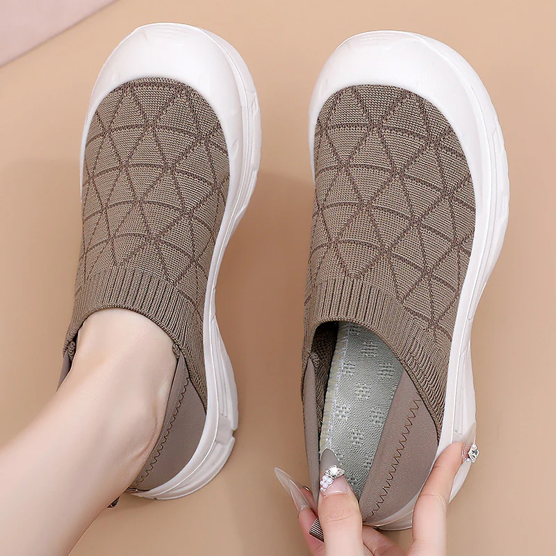 Damen Slip-On Freizeitschuhe mit elastischem Strickoberteil und rutschfester Sohle Heidi Mode - Image 3