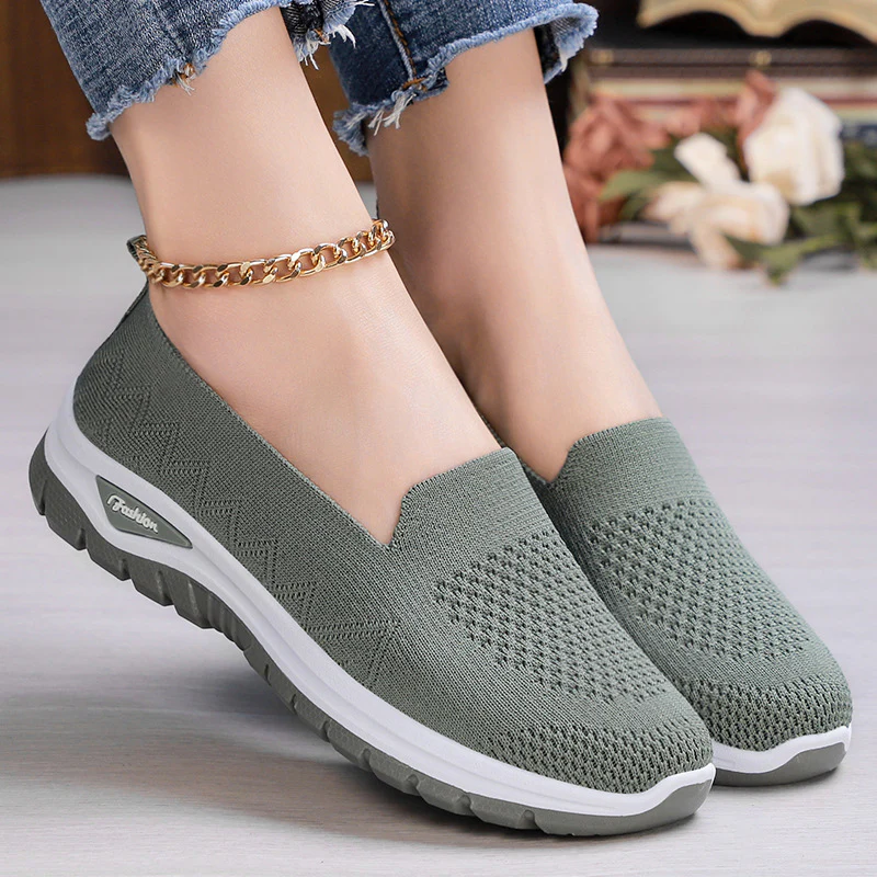 Damen Slip-On Laufschuhe mit luftdurchlässigem Strickdesign und dämpfender Sohle Heidi Mode - Image 3