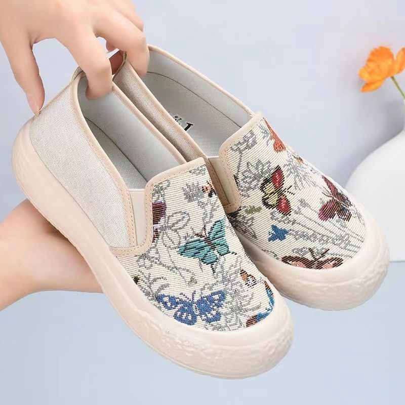 Damen Slip-On Schuhe mit buntem Schmetterlingsmotiv Heidi Mode - Image 2