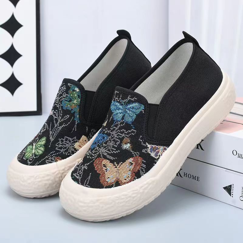 Damen Slip-On Schuhe mit buntem Schmetterlingsmotiv Heidi Mode - Image 7