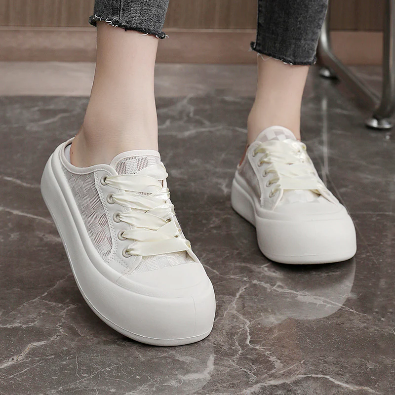 Damen Slip-On Sneakers im modernen Design mit transparentem Obermaterial und bequemer Sohle Heidi Mode - Image 4