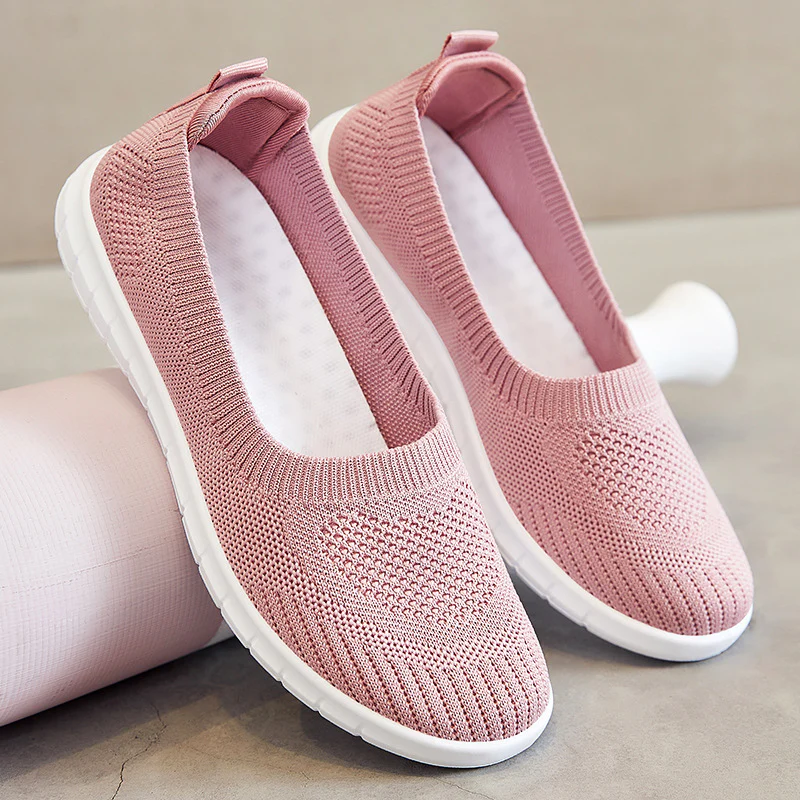 Damen Slip-On Sneakers mit atmungsaktivem Strickoberteil und rutschfester Sohle Heidi Mode - Image 2